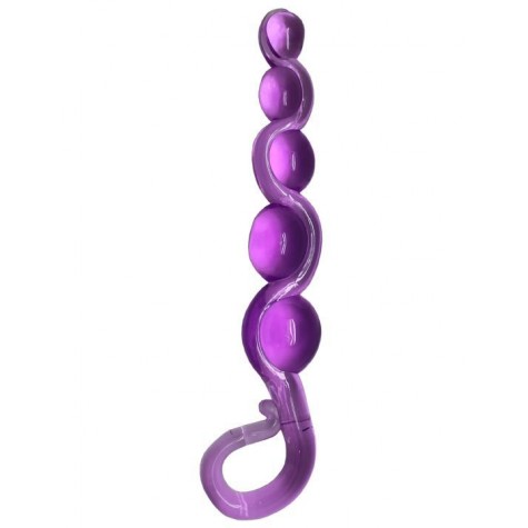 Фиолетовая анальная цепочка из геля - 22 см.