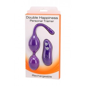 Фиолетовые шарики с вибрацией DOUBLE HAPPINESS PERSONAL TRAINER